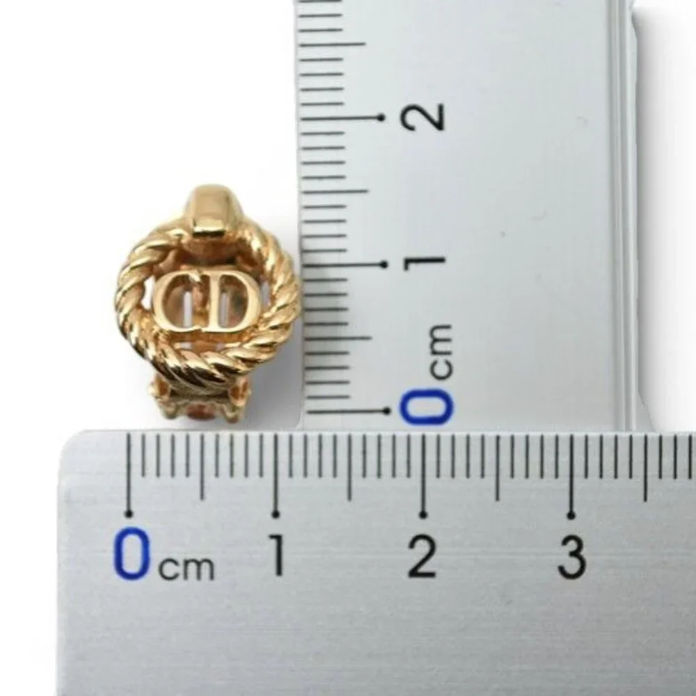 Dior Earrings Vintage CD Logo Gold - Picture 4 of 6